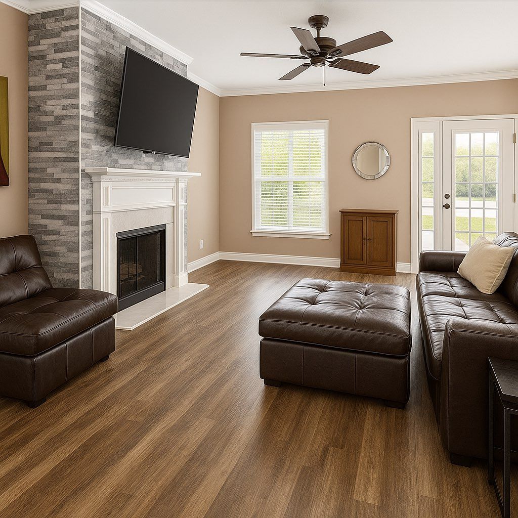 New fireplace, floors, doors, and windows. Pennywi