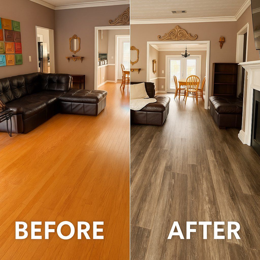 From out dated water damaged hardwoods to WOW ! Pe