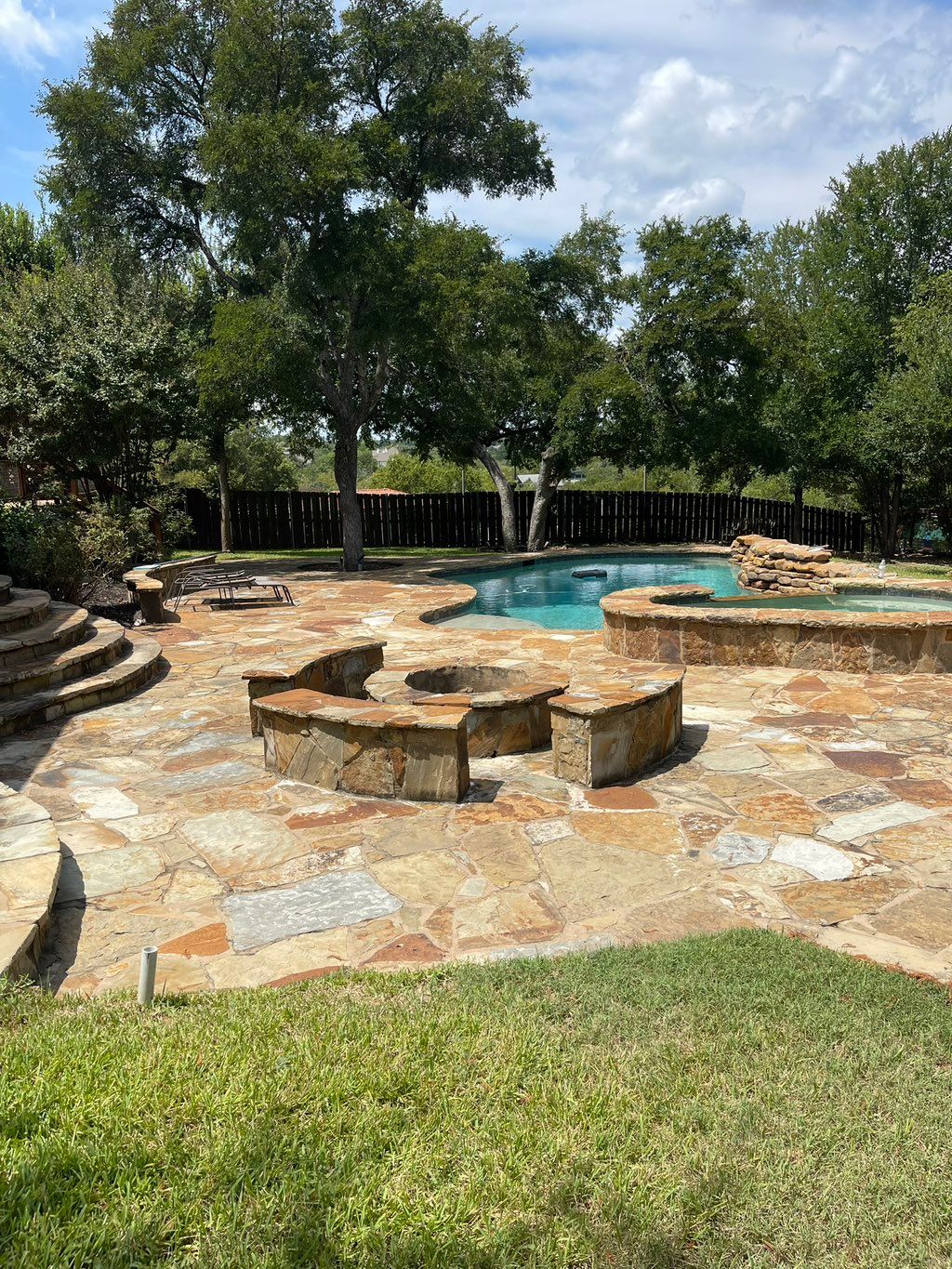 Oklahoma flag stones patio project 