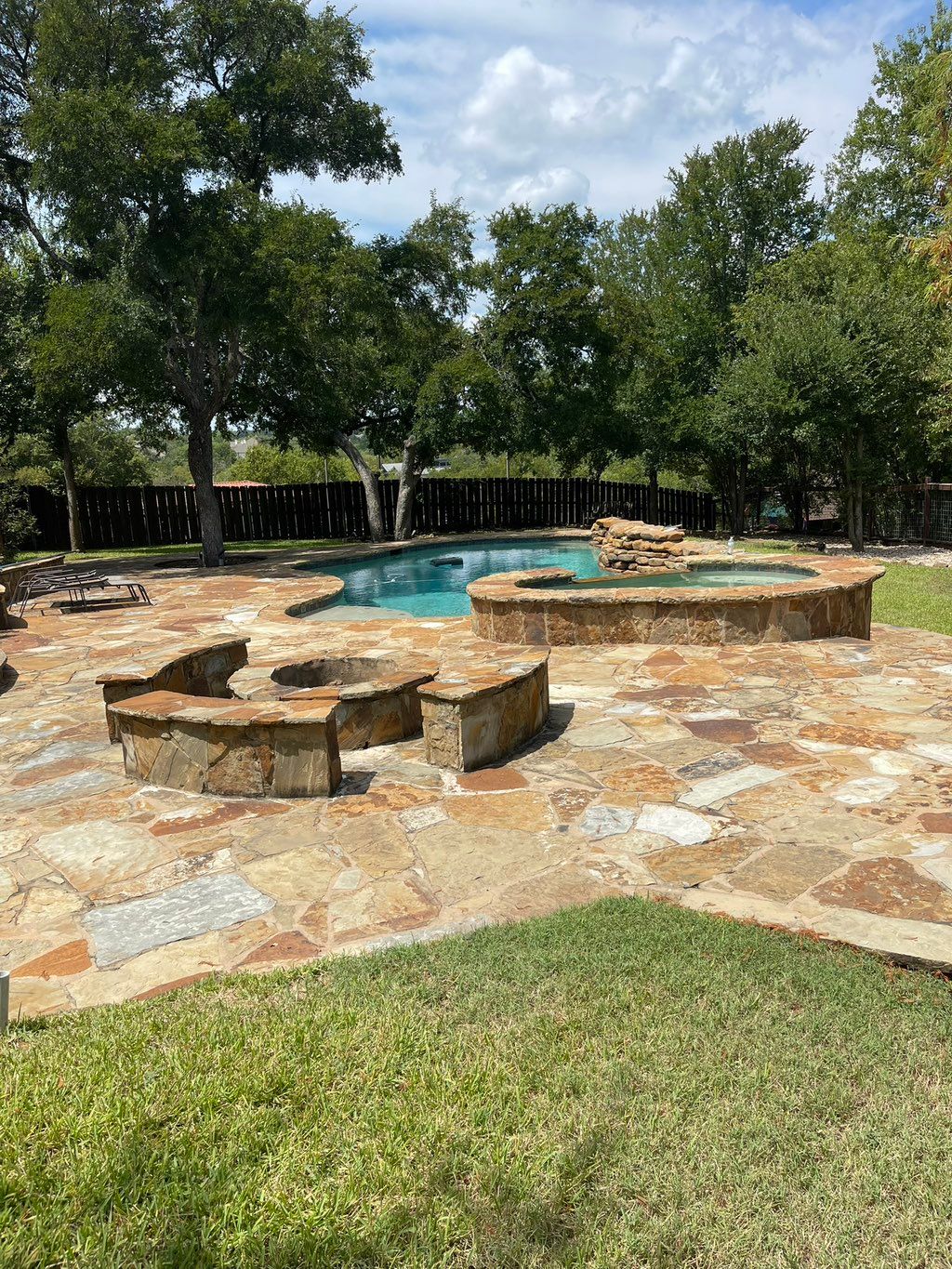 Oklahoma flag stones patio project 