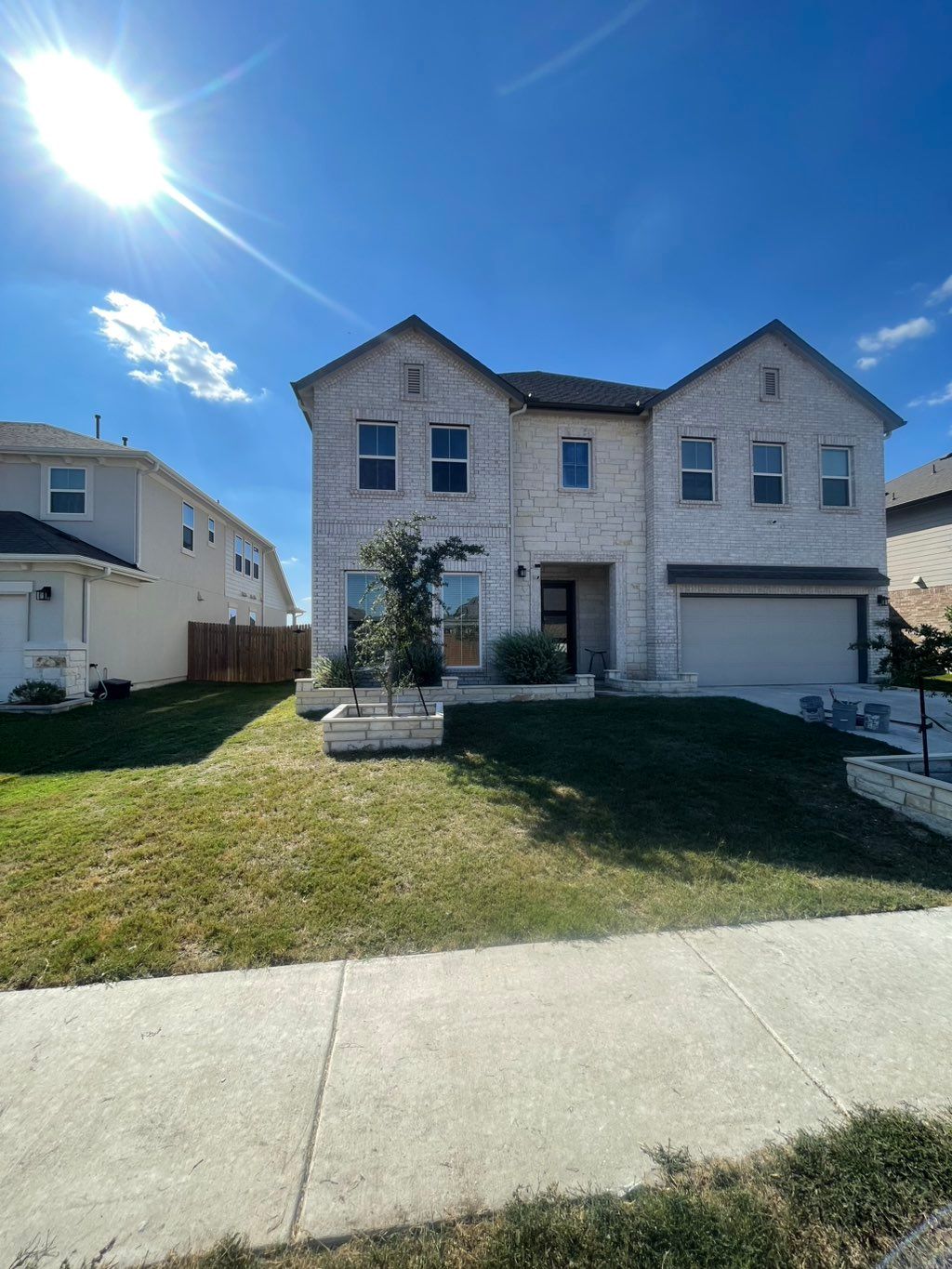 White limestone Flower bed 