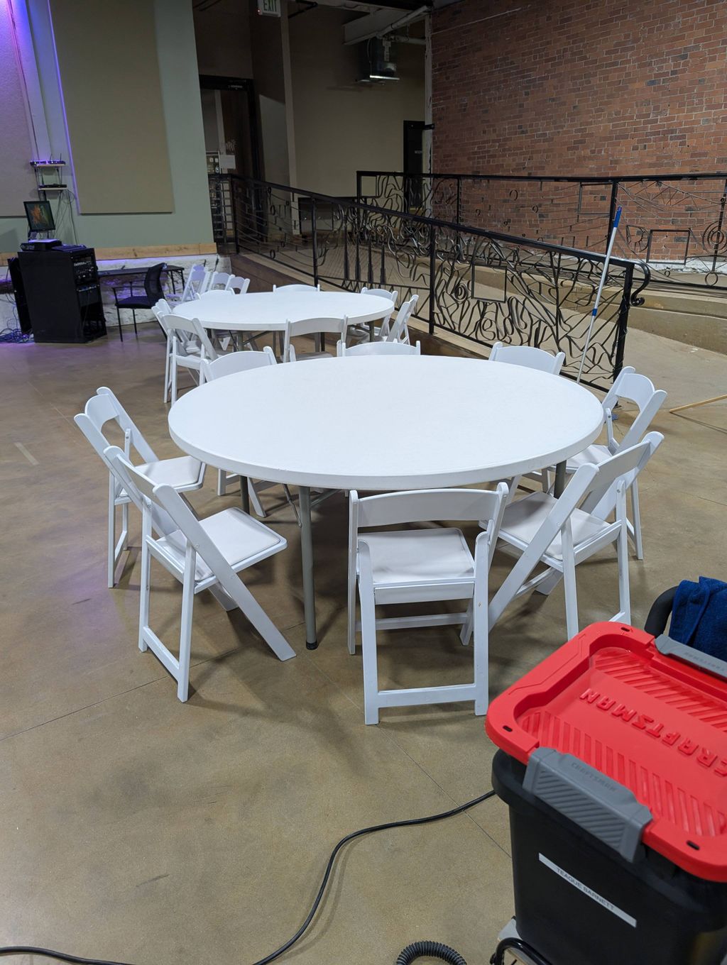 Event furniture steam cleaning.