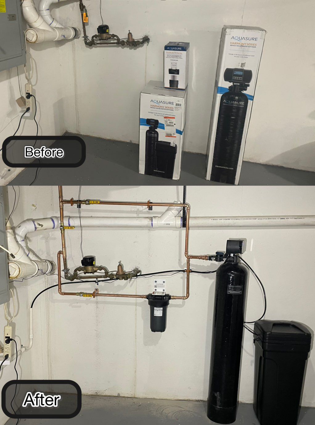Water softener installation 
