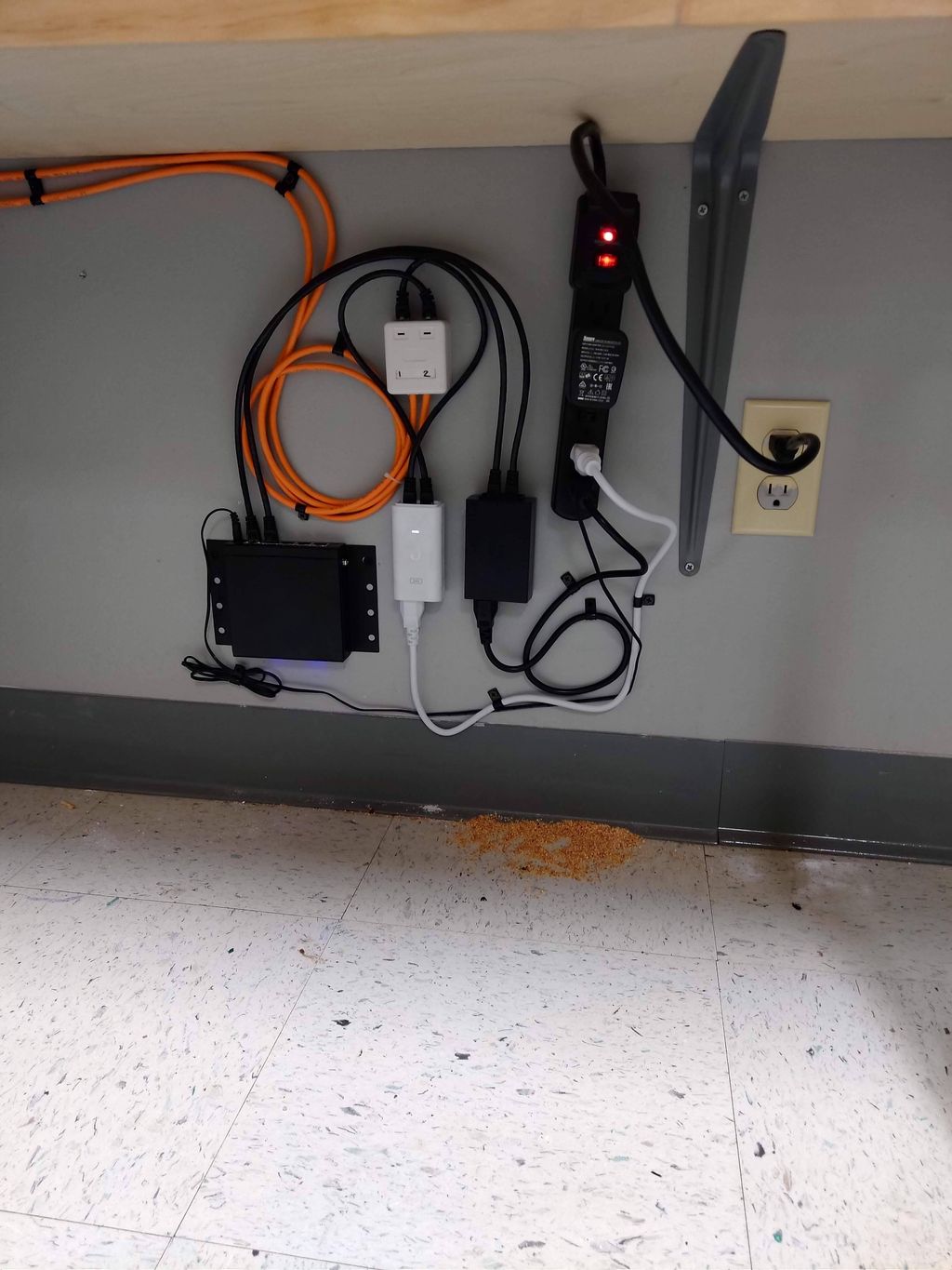 install network equipment and cable clean up below