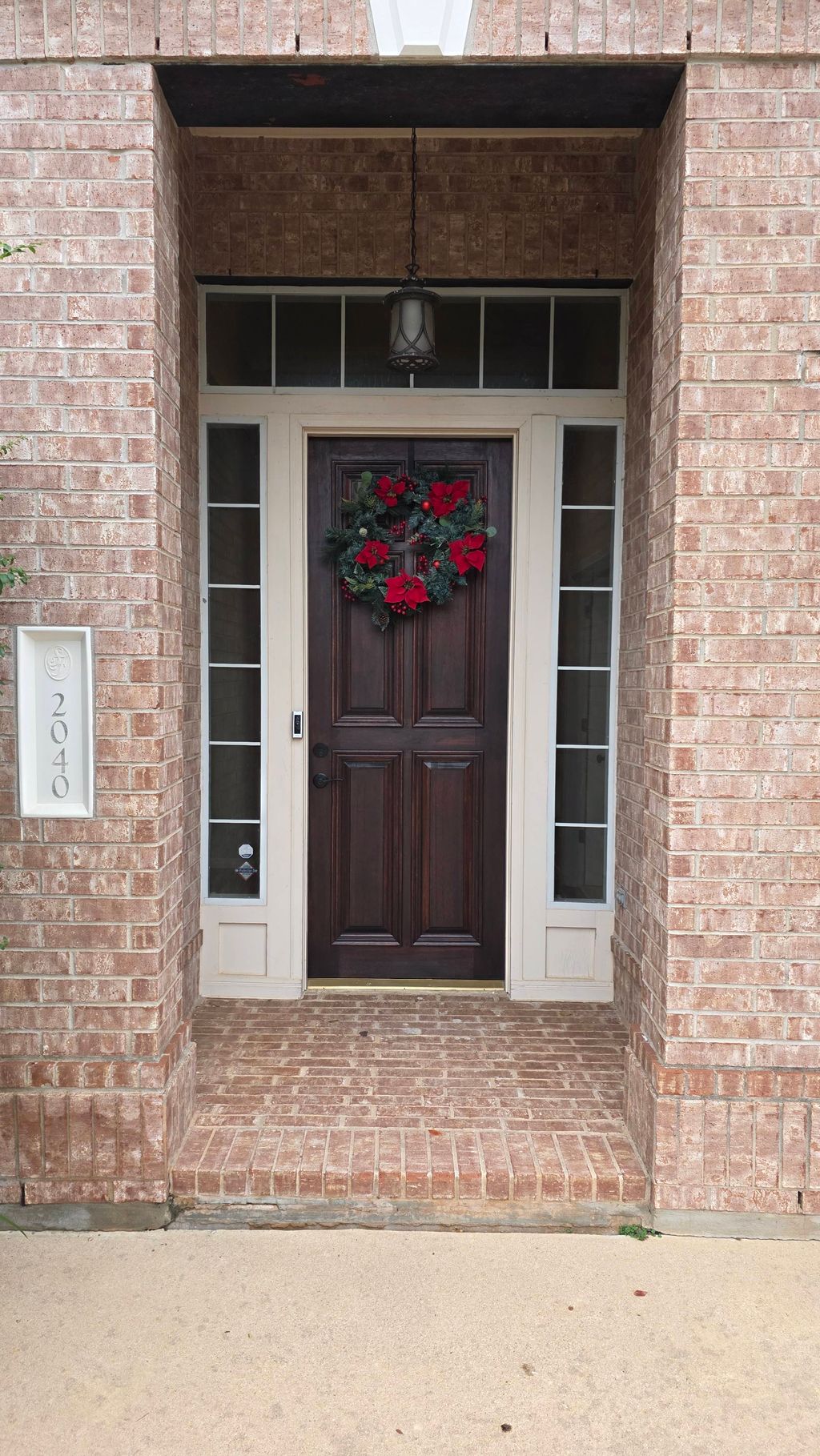 New Mahogany Door installation with staining and w
