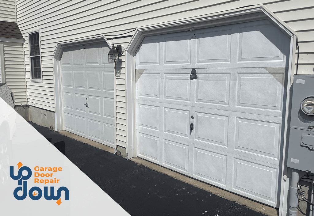 Before - 2 Single Garage Doors Replacement