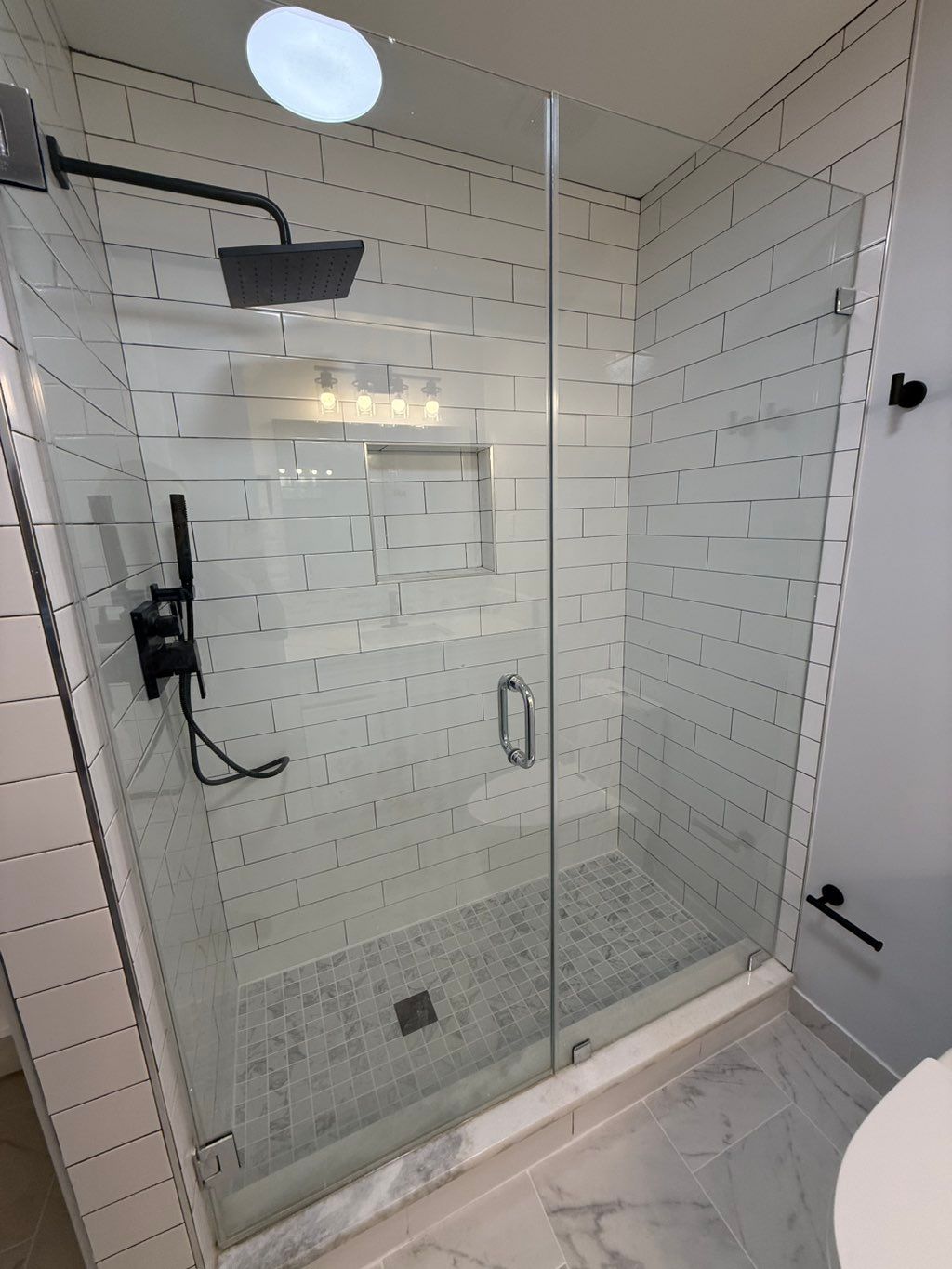 Shower tile, shower head, handle and faucet