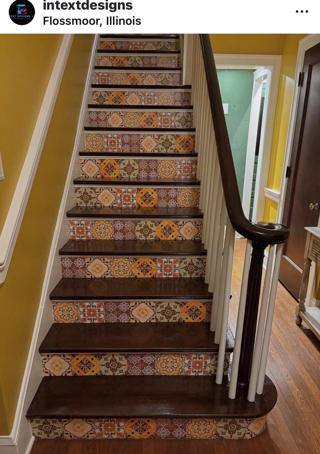 Painted, installed stair tile and sanded and stain
