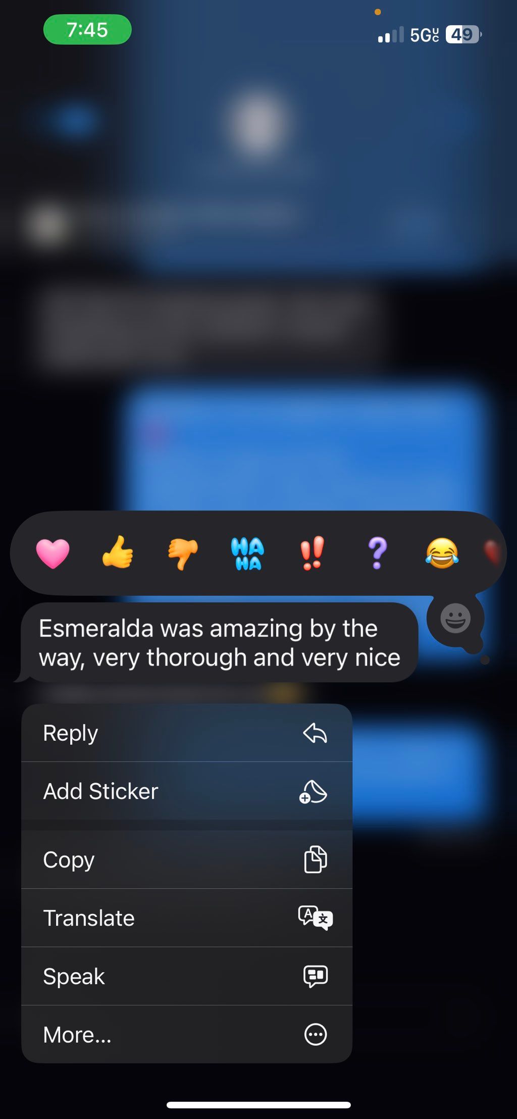 Client feedback about our amazing team member💕