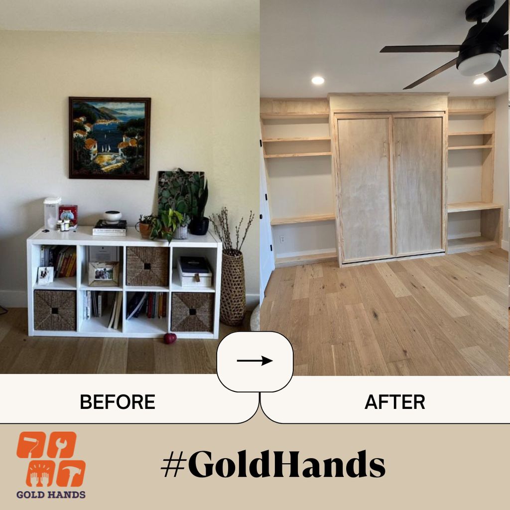 Murphy Bed with Custom Shelves Installation 