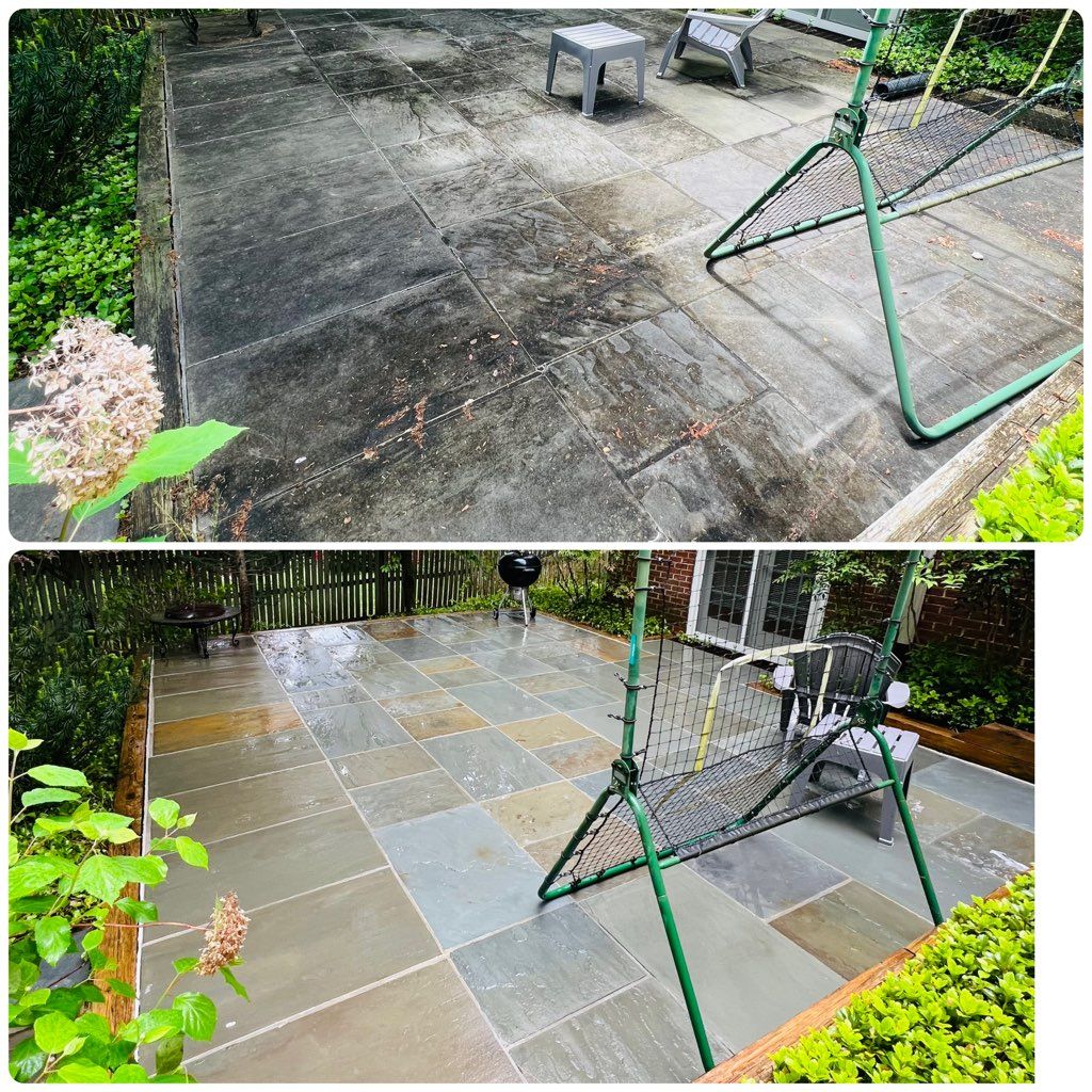 Slat patio cleaning 
