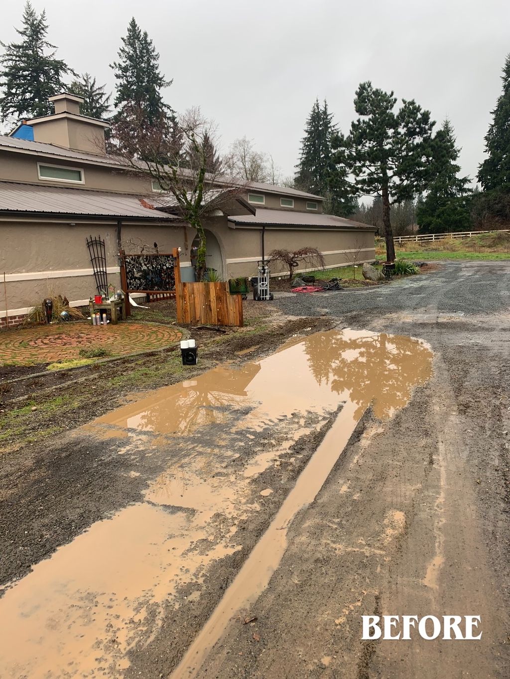 Gravel Driveway flooded