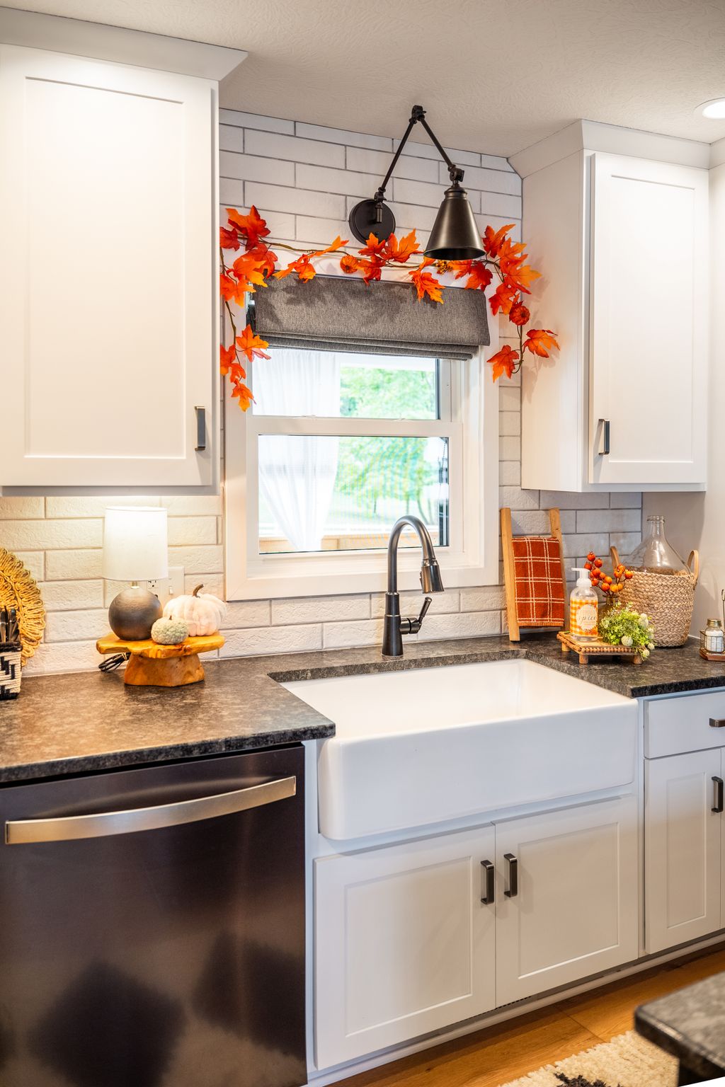 Kitchen Double Hung Window - Decorated for Fall!
