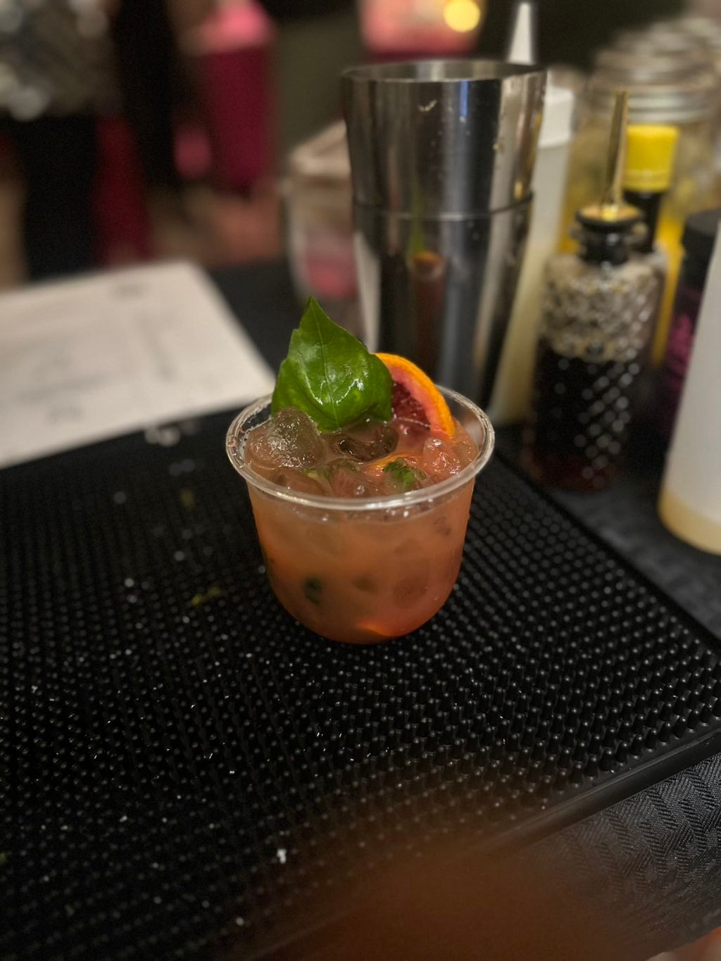 Blood Orange bourbon basil smash 