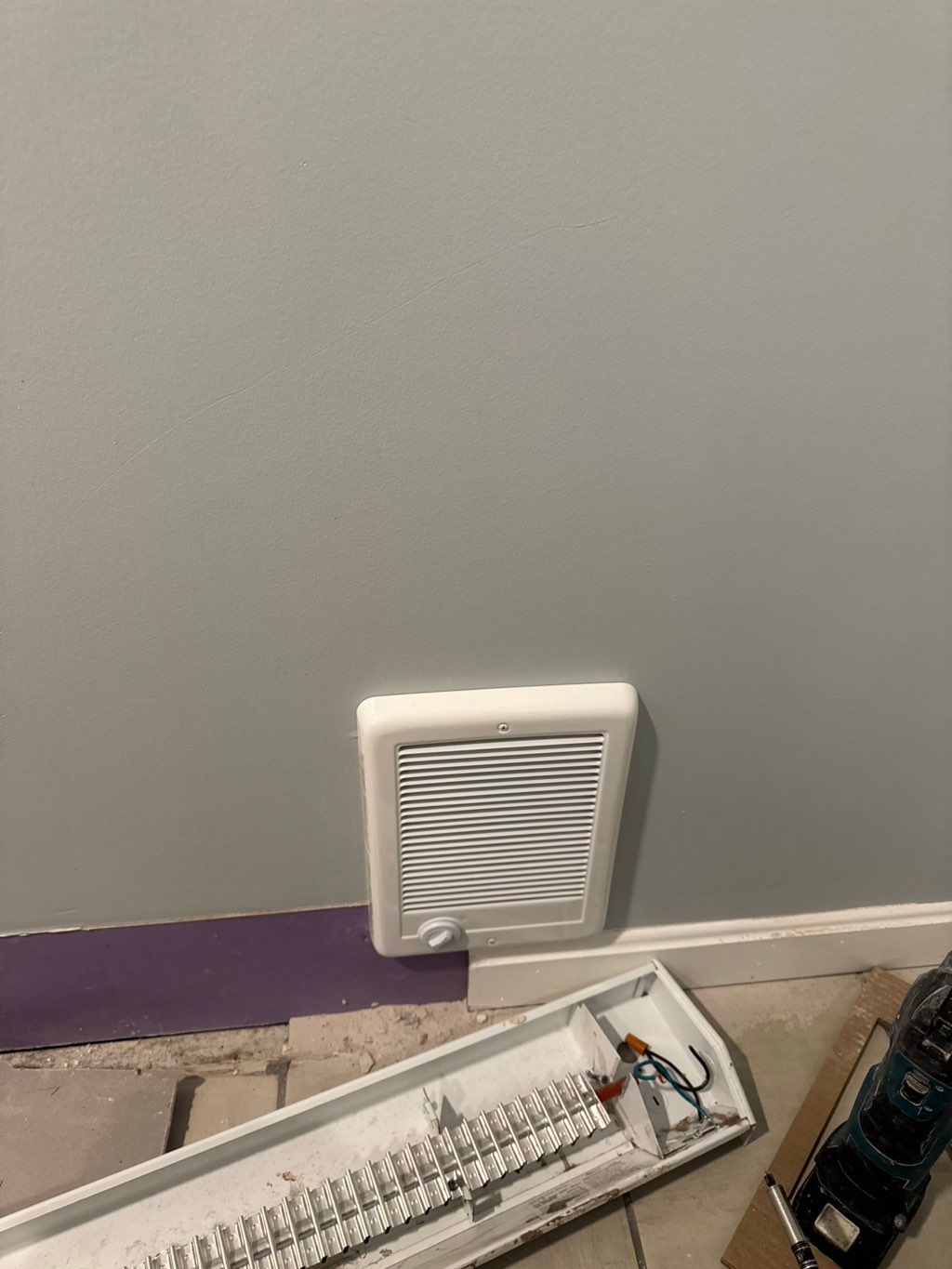 Installation of heater fan.