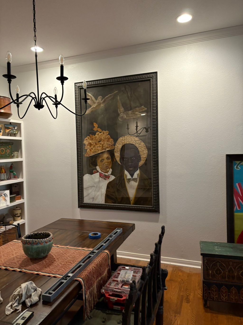 This art piece was five feet x four feet. Aligning