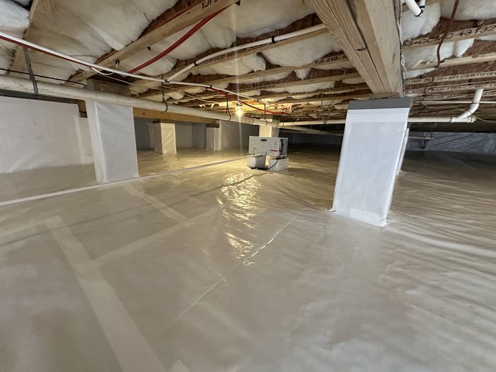 A clean, dry, encapsulated crawlspace.
