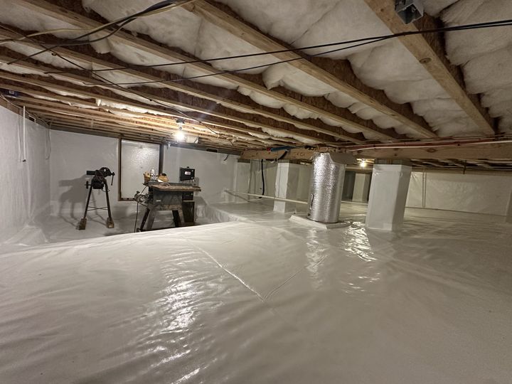 A clean, dry, encapsulated crawlspace.