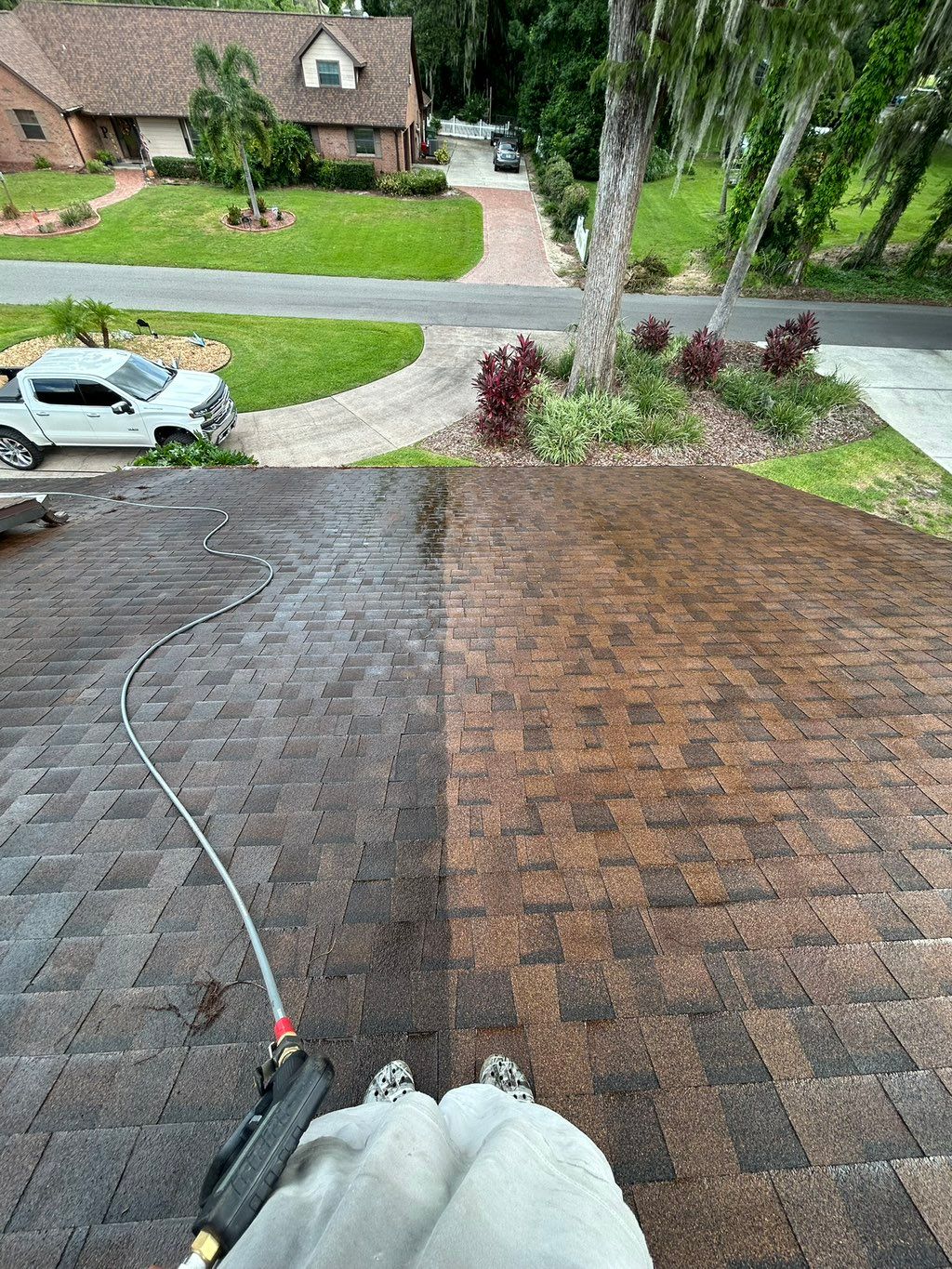 Mid shingle roof wash 