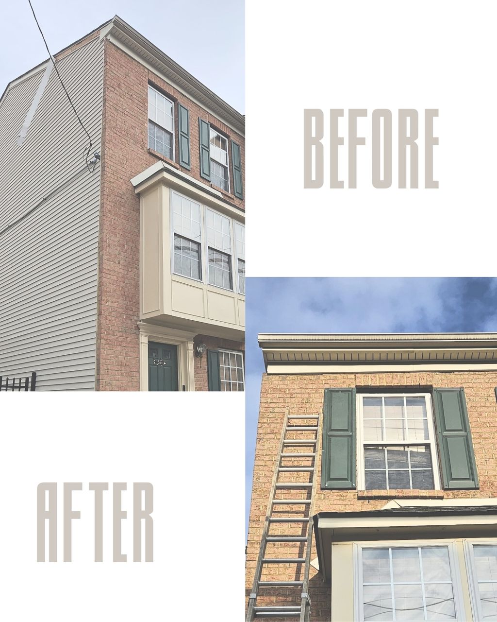 Replacing shutters and repairing missing siding pa