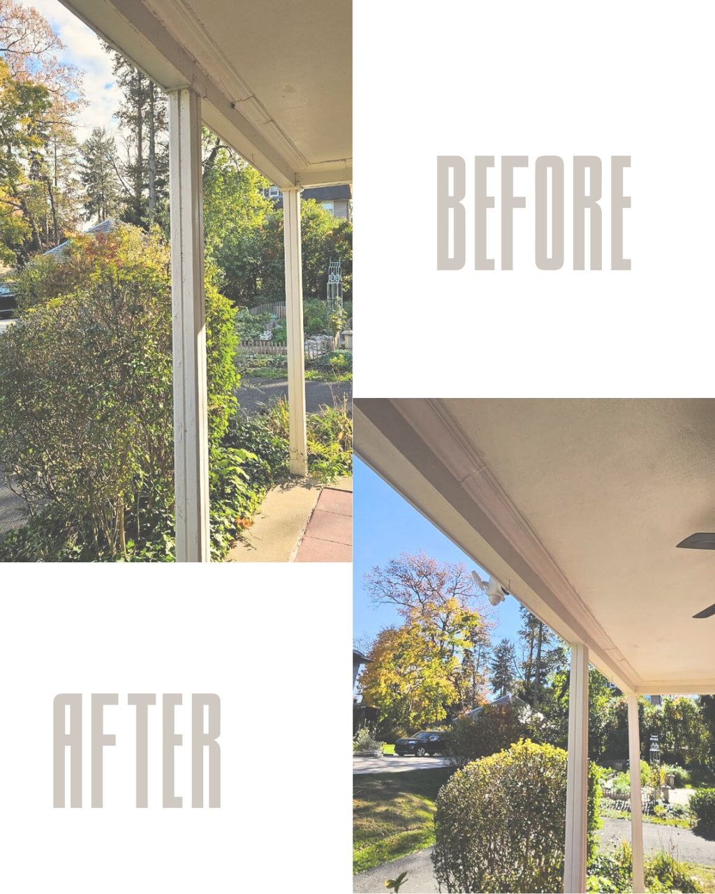 Sanding, plastering and painting of the ceiling an