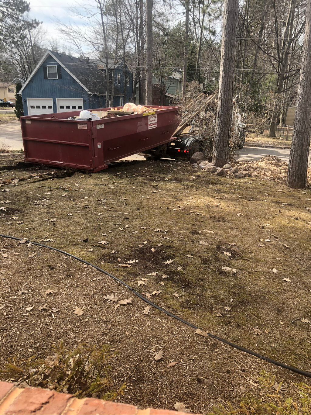 Photo of dumpster I filled from doing demolition w